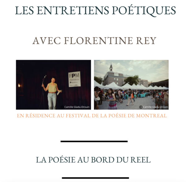 entretien poétique avec Florentine Rey - juin 2023