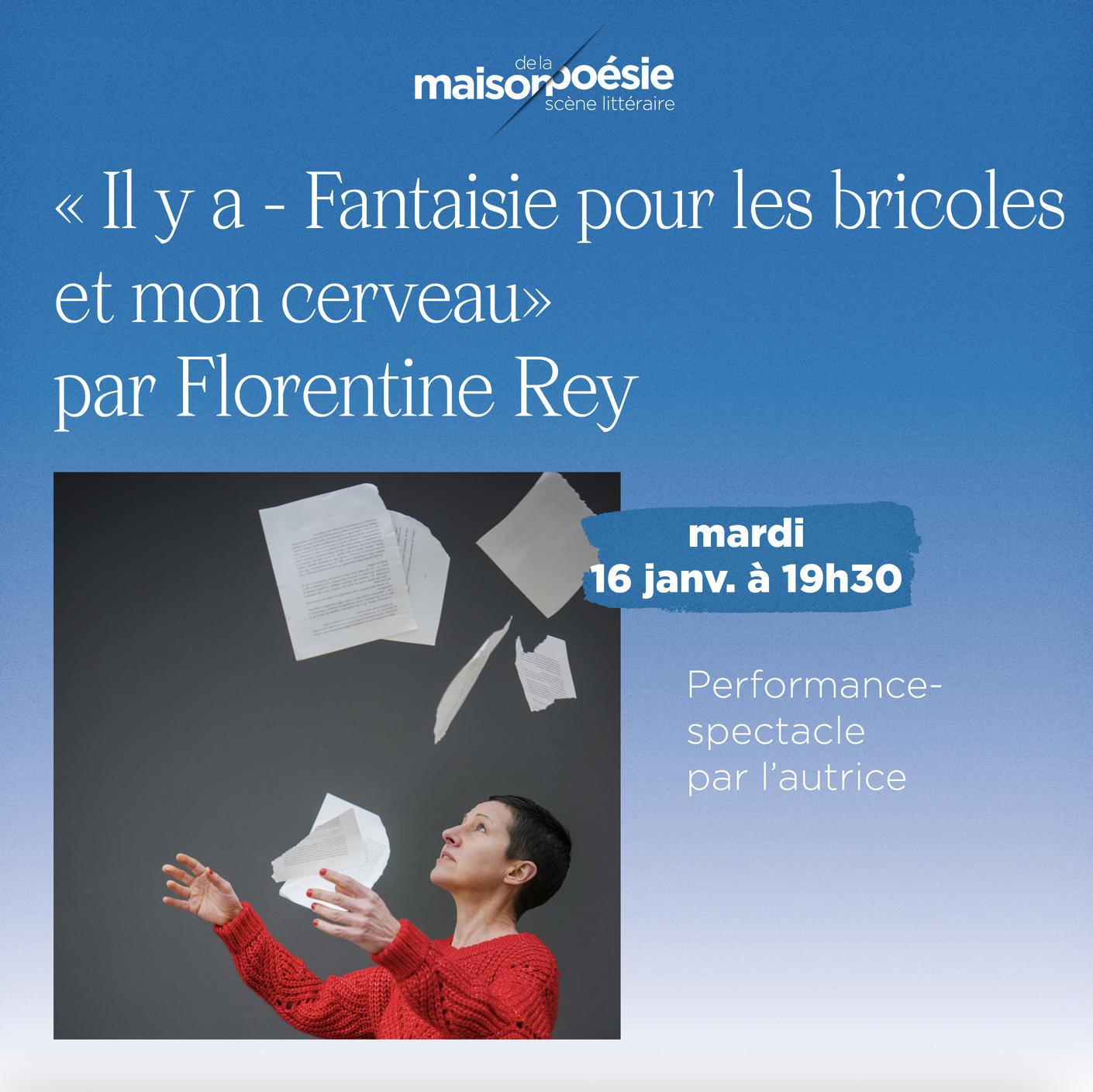 Spectacle-performance Maison de la poésie Paris